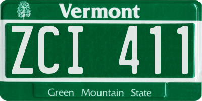 VT license plate ZCI411