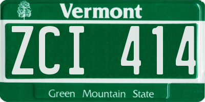 VT license plate ZCI414
