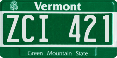 VT license plate ZCI421