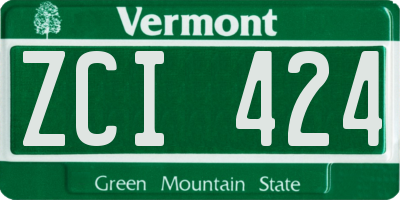 VT license plate ZCI424