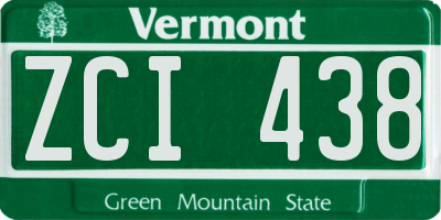VT license plate ZCI438