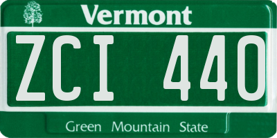 VT license plate ZCI440
