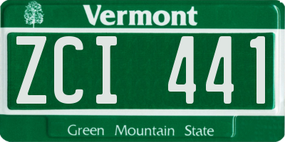 VT license plate ZCI441