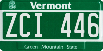 VT license plate ZCI446