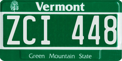 VT license plate ZCI448