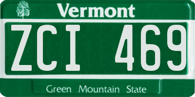 VT license plate ZCI469