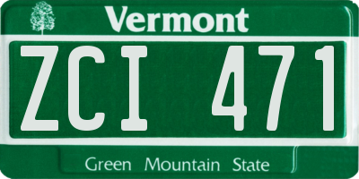 VT license plate ZCI471