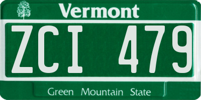VT license plate ZCI479