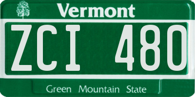 VT license plate ZCI480