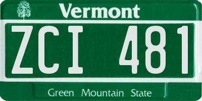 VT license plate ZCI481