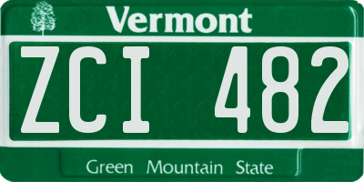 VT license plate ZCI482