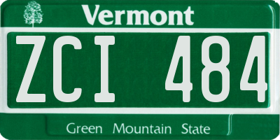 VT license plate ZCI484