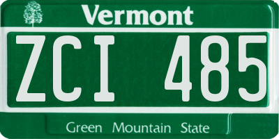 VT license plate ZCI485