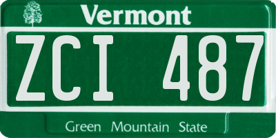 VT license plate ZCI487
