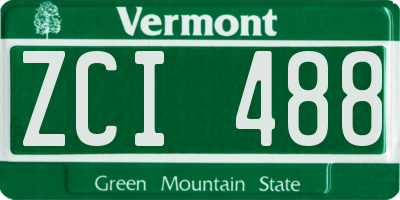 VT license plate ZCI488