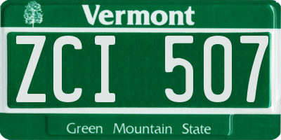 VT license plate ZCI507