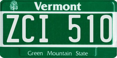 VT license plate ZCI510