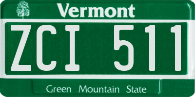 VT license plate ZCI511