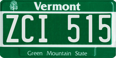 VT license plate ZCI515