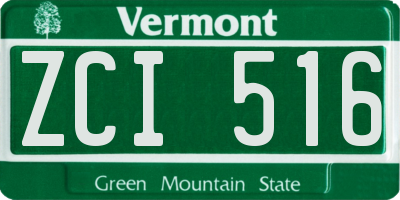 VT license plate ZCI516