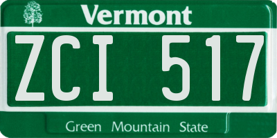 VT license plate ZCI517