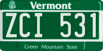 VT license plate ZCI531