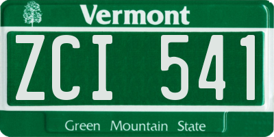 VT license plate ZCI541