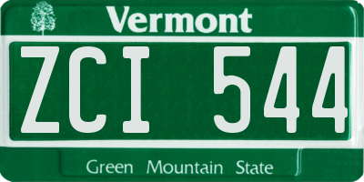 VT license plate ZCI544