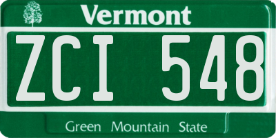 VT license plate ZCI548
