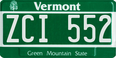 VT license plate ZCI552