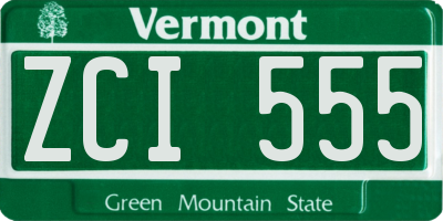 VT license plate ZCI555