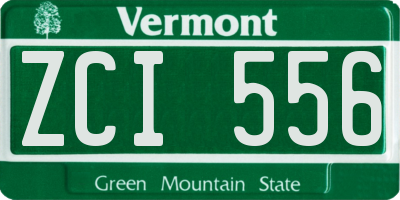 VT license plate ZCI556