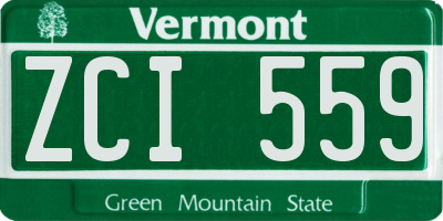 VT license plate ZCI559