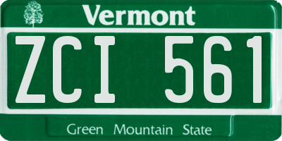 VT license plate ZCI561