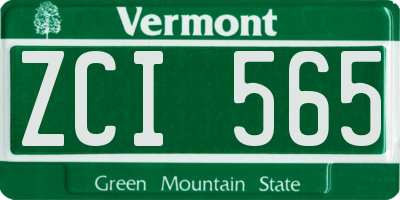 VT license plate ZCI565