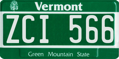 VT license plate ZCI566