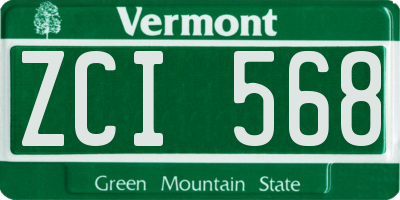 VT license plate ZCI568