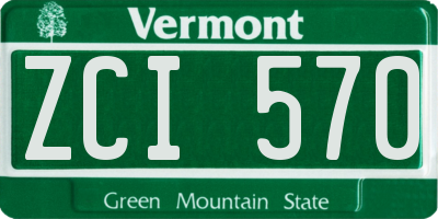 VT license plate ZCI570