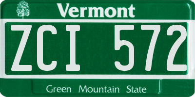 VT license plate ZCI572
