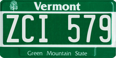 VT license plate ZCI579