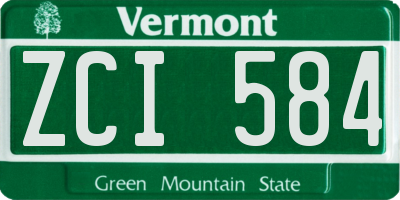 VT license plate ZCI584
