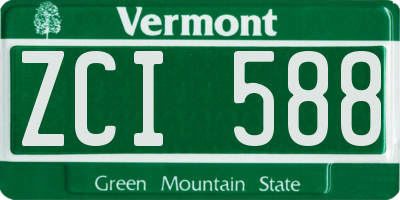 VT license plate ZCI588