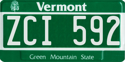 VT license plate ZCI592