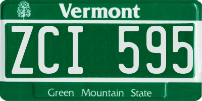 VT license plate ZCI595
