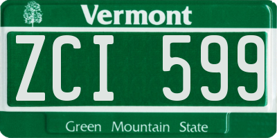 VT license plate ZCI599