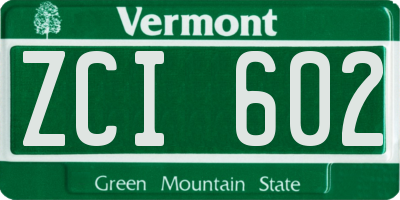 VT license plate ZCI602