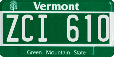 VT license plate ZCI610