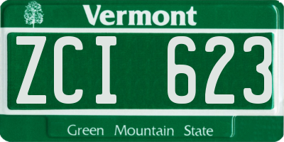 VT license plate ZCI623