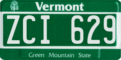 VT license plate ZCI629