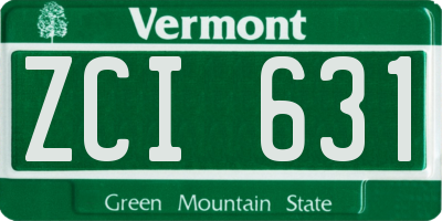 VT license plate ZCI631